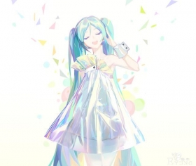 这个画师笔下的初音都是逆天大长腿！小清新画风看起来相当养眼