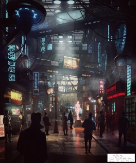 非常棒的一组“赛博朋克”插画作品！你喜欢这样的未来世界吗？