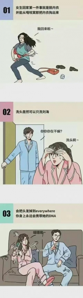 漫画：女生的这些行为，男生只有“同居”后才知道