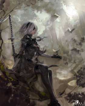 一组《尼尔机械纪元》人气角色2B姐的同人插画作品！画技相当不错
