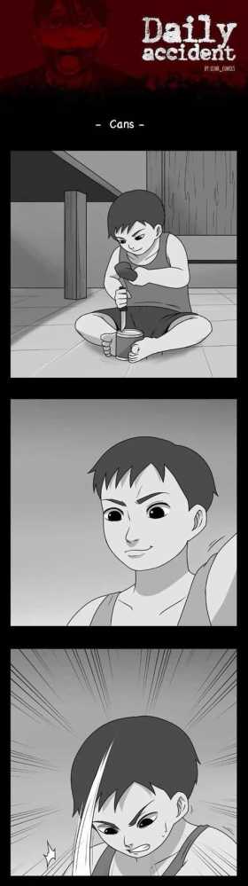 「重口漫画」偷吃罐头的小p孩